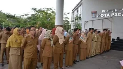 ASN Pemko Padang mengikuti Apel beberapa waktu lalu. (Humas Pemko Padang)