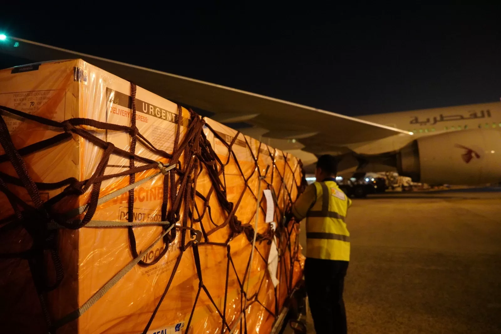 Proses pengiriman vaksin dengan kepal ke Nigeria.