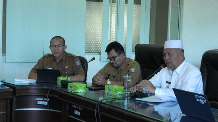 Bupati Hamsuardi menghadiri rapat evaluasi perencanaan dan penganggaran program Prioritas Nasional 2023.