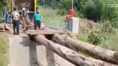 Kondisi terkini jembatan Timpeh yang Ambruk beberapa waktu lalu.