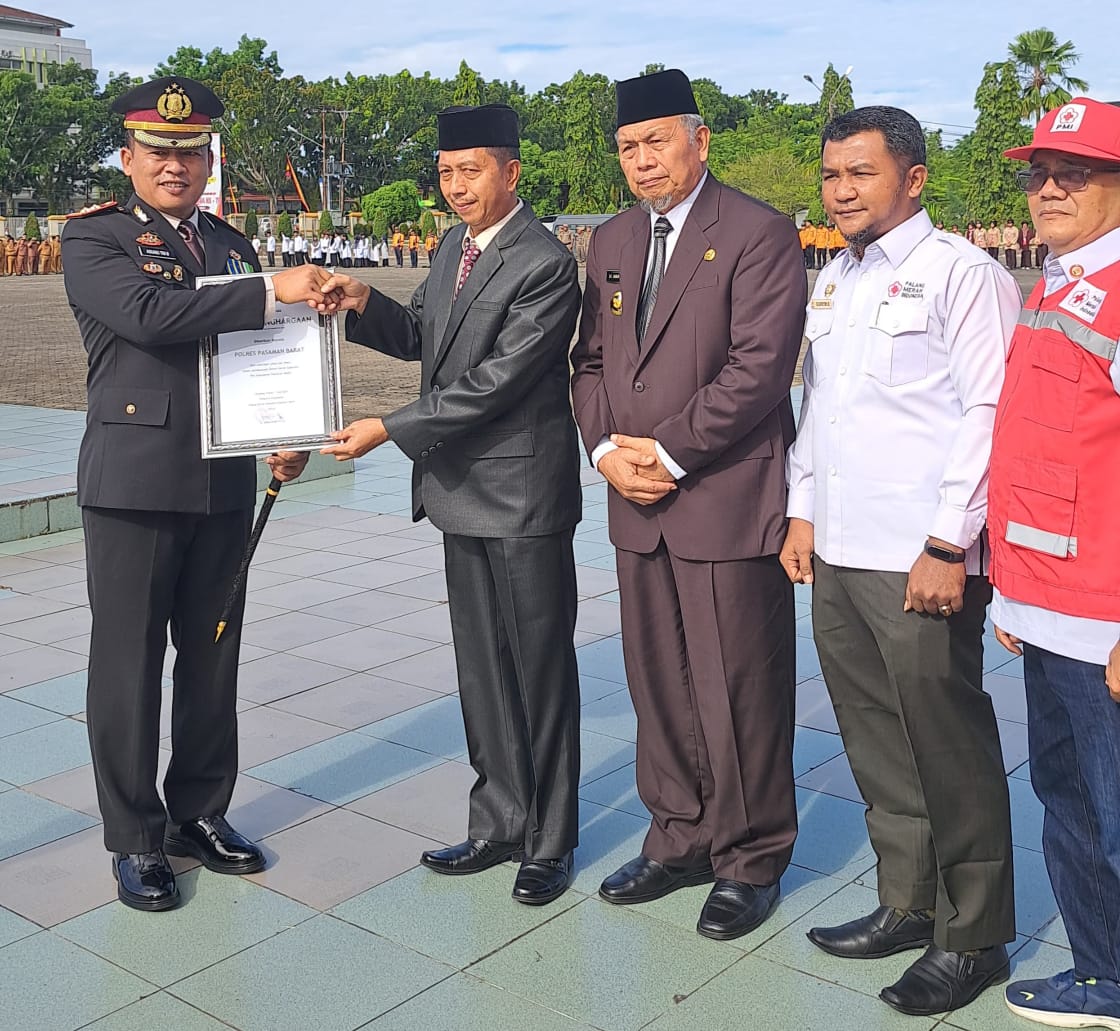 HUT Bhayangkara ke-78, Polres Pasaman barat berhasil kumpulkan 108 kantong darah.