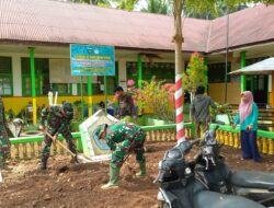 Satgas TMMD Kodim 0311 Peduli Kebersihan Lingkungan Sekolah