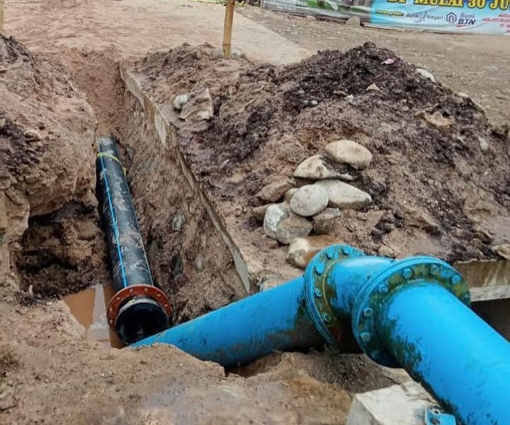 Jaringan pipa milik Perumda Air Minum Kota Padang.
