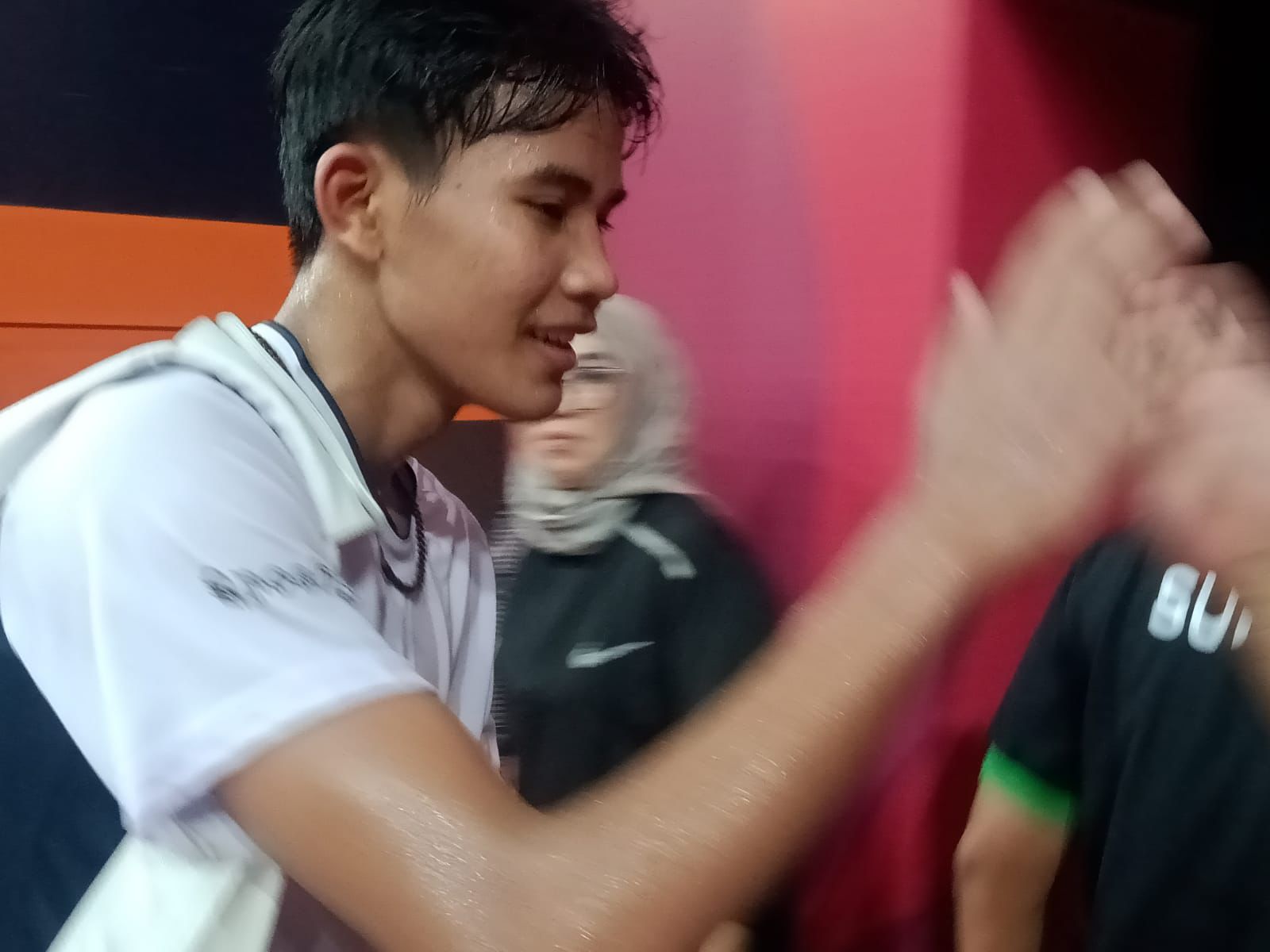 Pebulutangkis Sumbar M Yusuf terhenti di babak perempat final Buku Tangkis Perorangan putra Cabor Bulutangkis PON 2024.