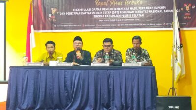 KPU Pessel menggelar rapat pleno terkait DPSHP dan  DPT Pilkada 2024.