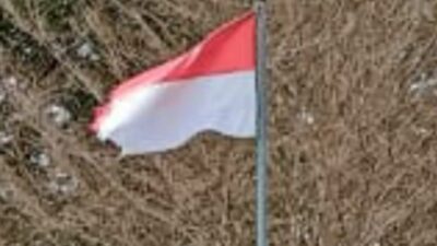 Bendera di kantor Inspektorat Dharmasraya robek dan menjatuhkan harga diri bangsa.