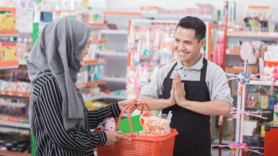 Ilustrasi penjaga toko.